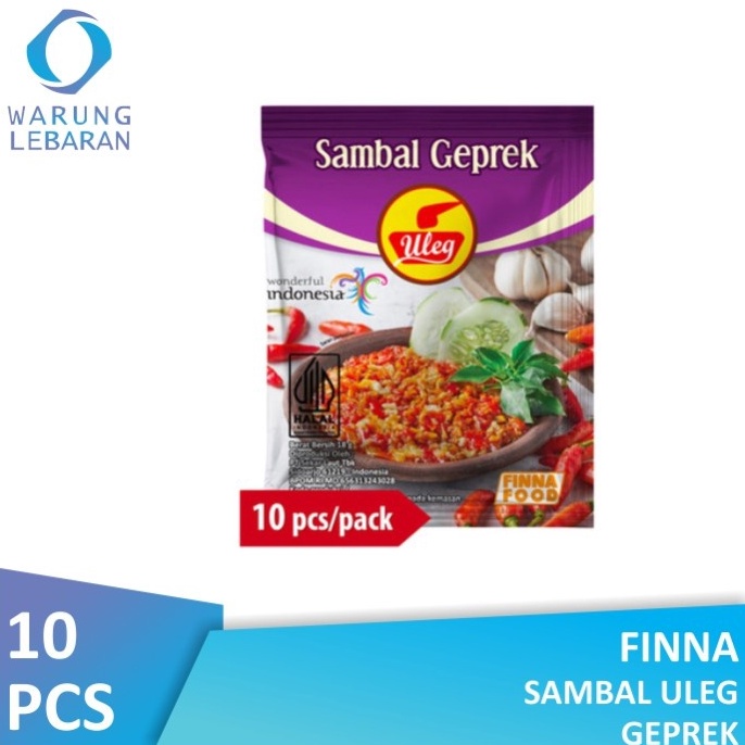 

[⋆U91➤] Finna Sambal Uleg Geprek Sachet 18gr (Isi 10 Pcs) Only One