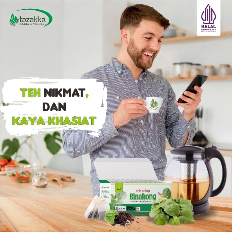 

Teh Celup Daun Binahongg Herbal Tazakka Original Halal BPOM Isi 20 Kantung Tea Bag
