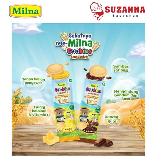 Milna Cookies Sandwich Biscuit/ Biskuit Selai Milna / Kinder Biscuit 110 gram / Snack Cemilan Biskui
