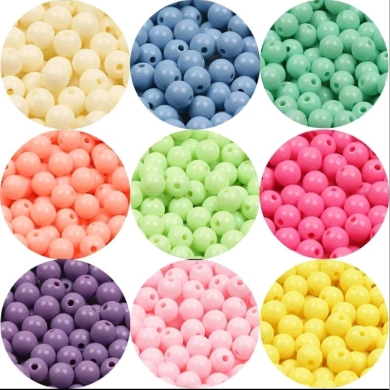 ( 1 bungkus = 1 pon ) MUTIARA DOP 6 mm BERLUBANG, MUTIARA MOTE , MANIK MANIK