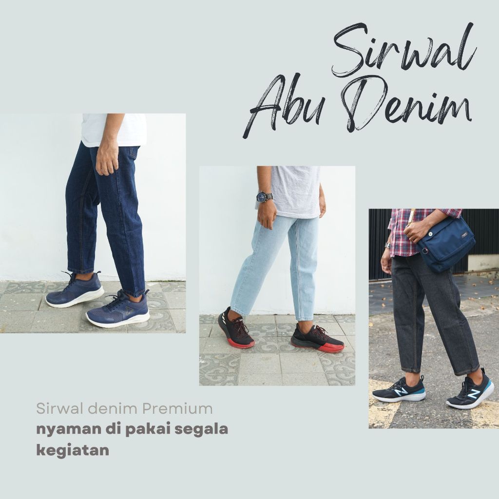Celana Sirwal pria Abu Denim dewasa kantor pria premium formal cingkrang model ankle angkle pants da