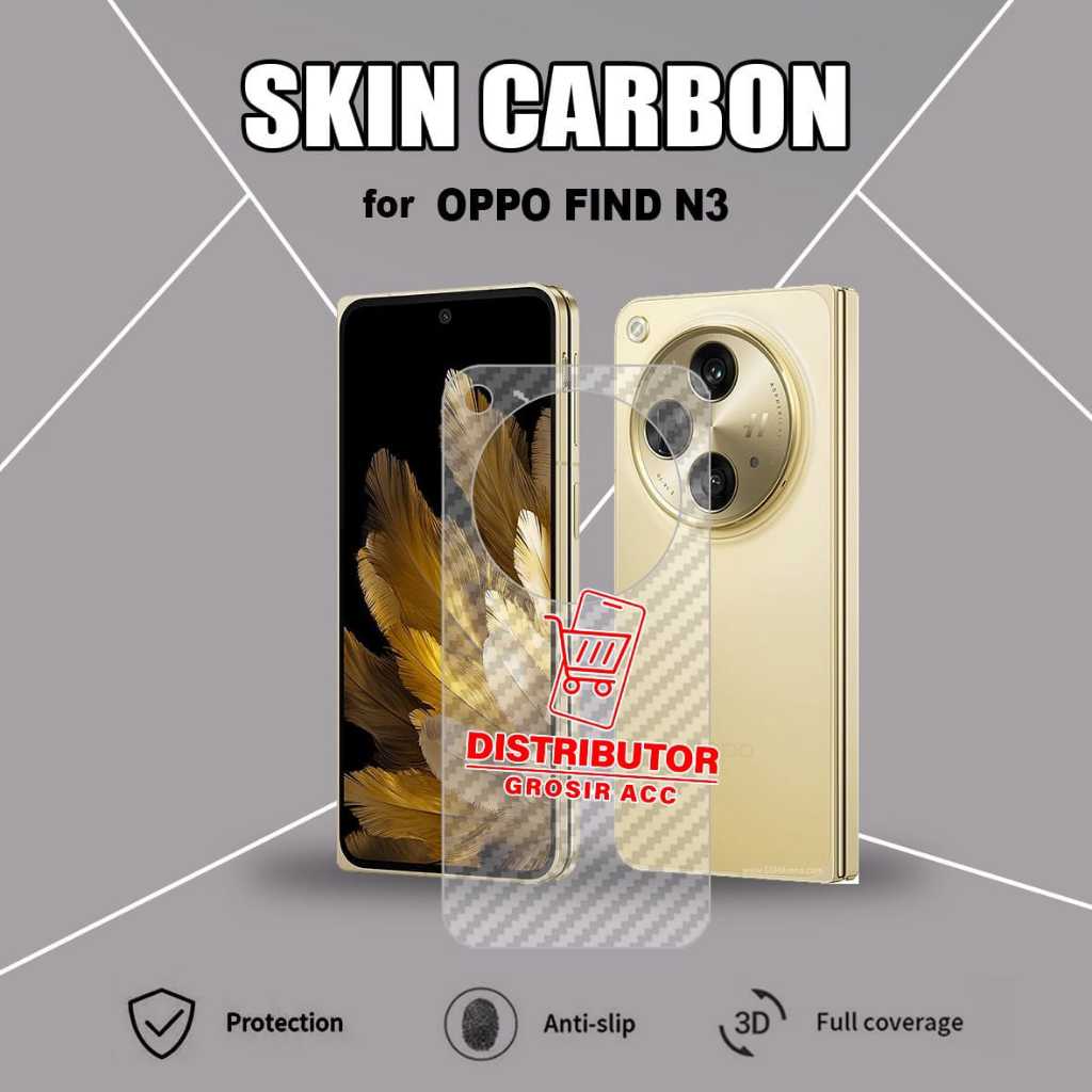 OPPO FIND N3 OPPO FIND N3 FLIP SKIN CARBON TRANSPARAN ANTIGORES BELAKANG OPPO FIND N3 OPPO FIND N3 F
