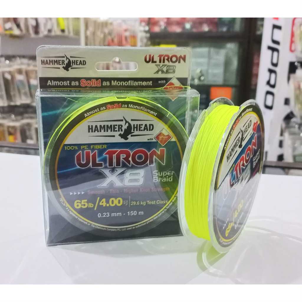 Senar Pe Teflon Hammerhead Ultron X8 150M- Fluo Yellow