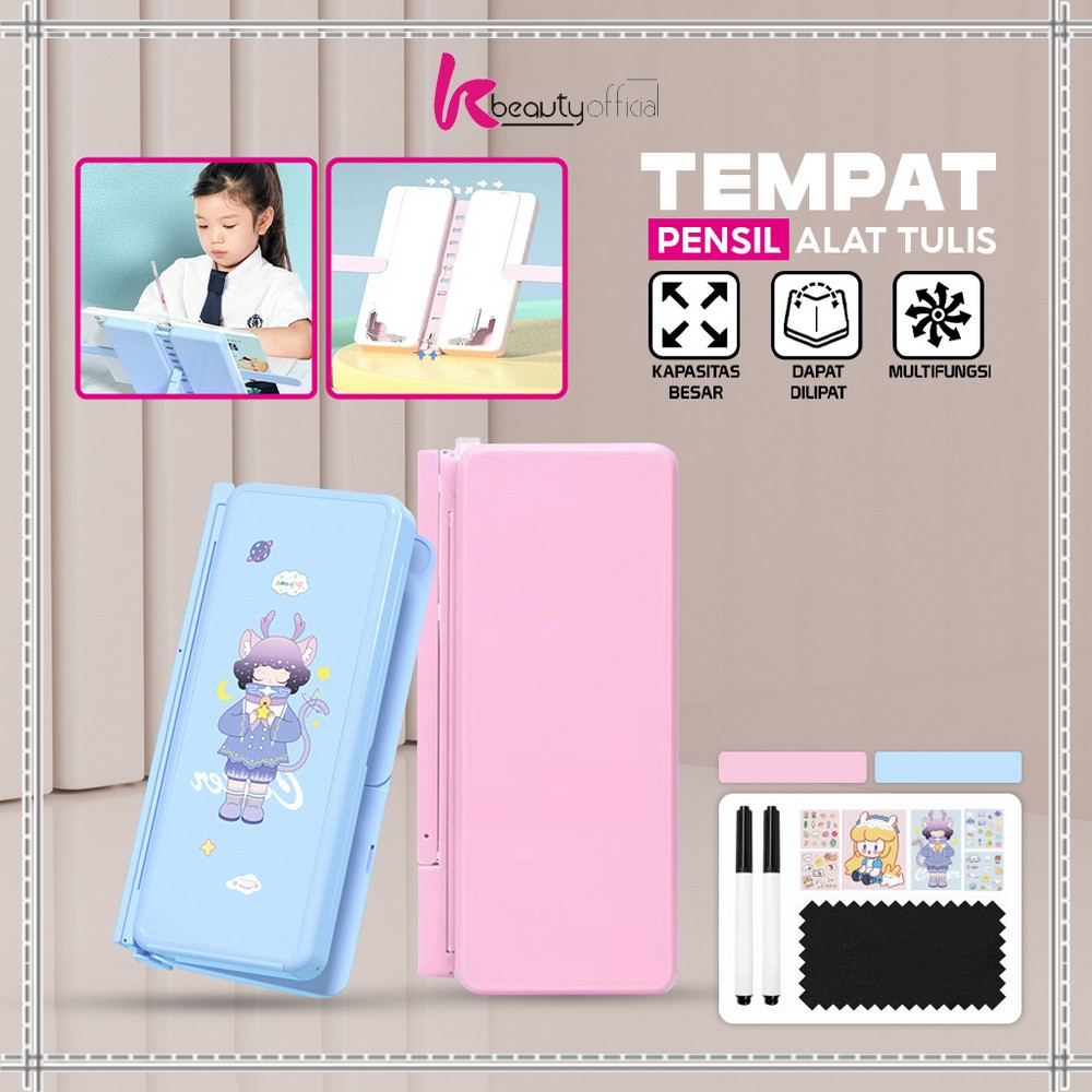 

KB-A73 Tempat Pensil 2IN1 Multifungsi dengan Tatakan Buku dan Papan Tulis Praktis / Kotak Pensil Lipat Tempat Penyimpanan Alat Tulis Anak Sekolah / Pencil Case Book Holder Import