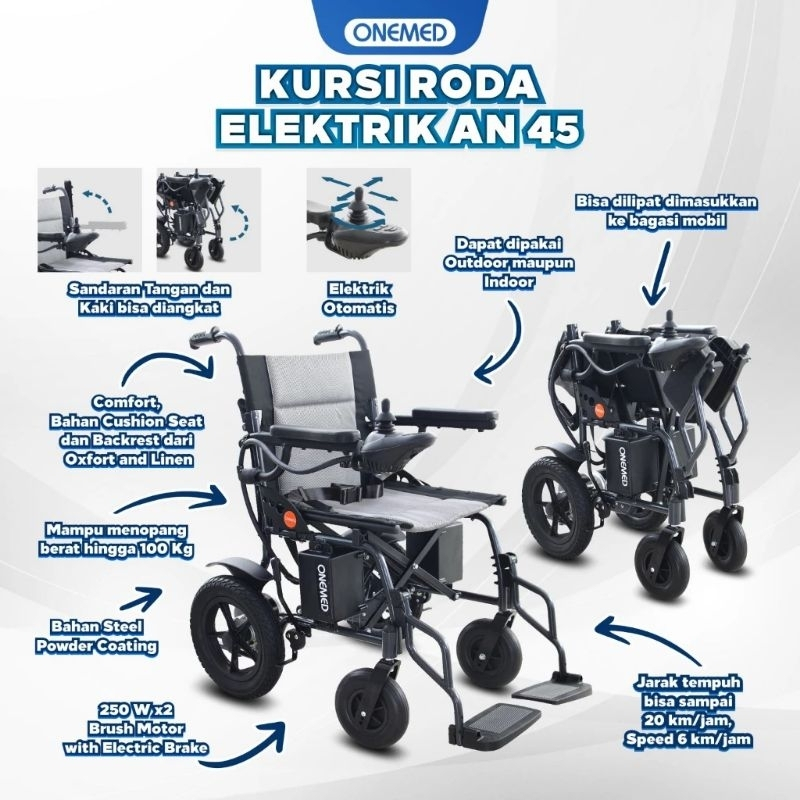 Kursi Roda Elektrik OneMed AN 45 / Electric Wheel Chair OneMed AN 45