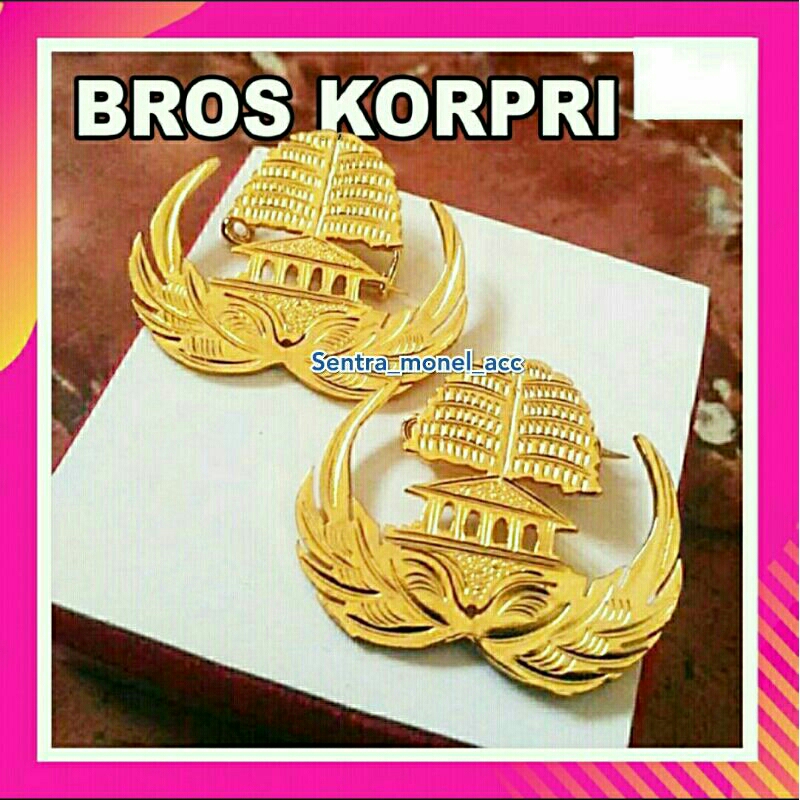 Bros Korpri lapis emas Asli kualitas Premium / Bros Korpri / Asn / pin Korpri / peniti hijab