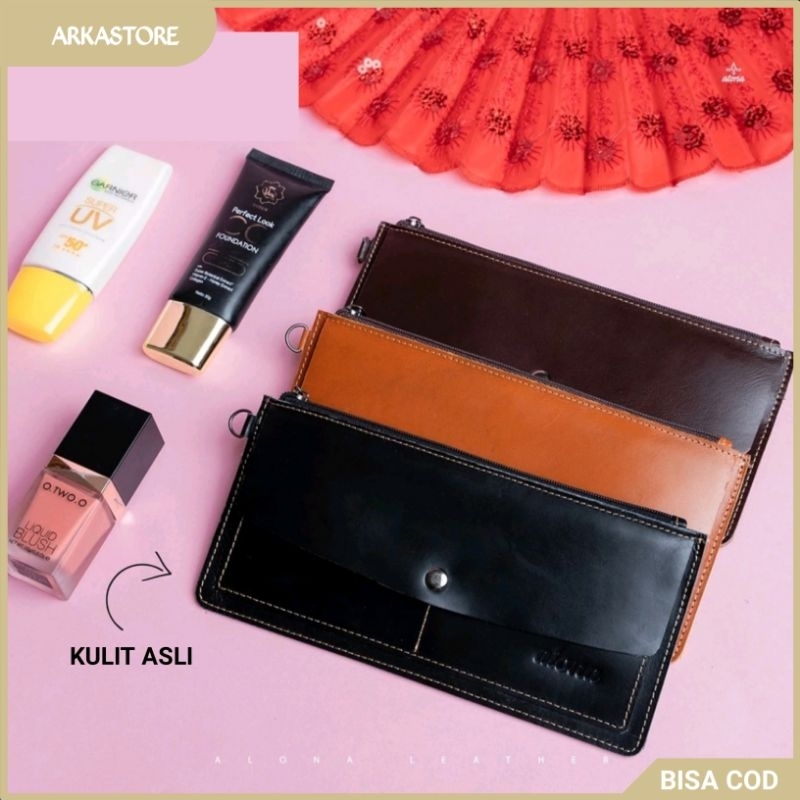 Dompet Wanita Panjang Leather Resleting ALONA SHANIA Wallet Perempuan Muat hp Banyak Ruang Elegan Br