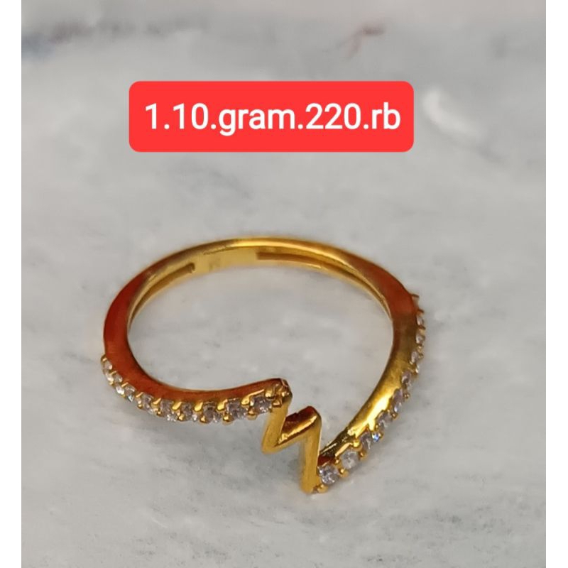 cincin petir emas asli kadar 15%/4k 1.10gram