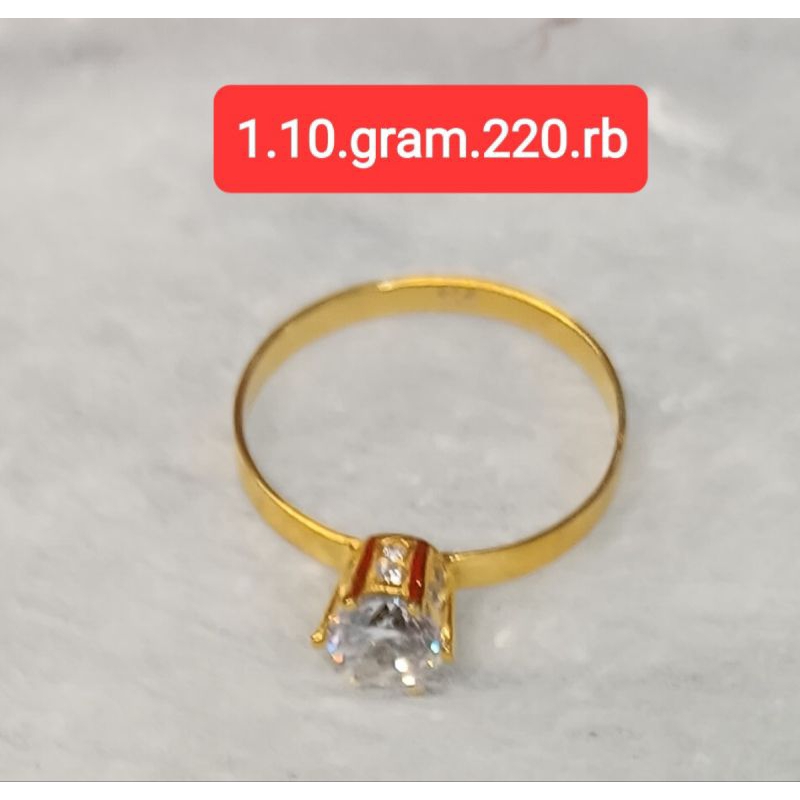 cincin permata bulat emas asli kadar15%/4k 1.10.gram