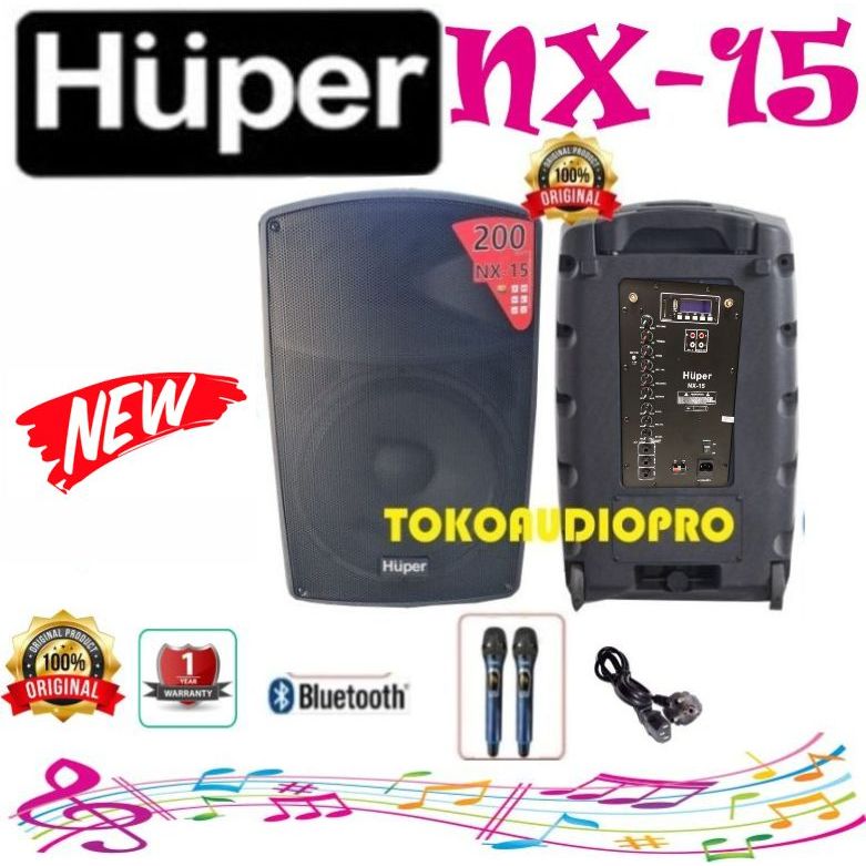 Speaker Portable Huper NX15 15-inch Speaker Portable Wireless Huper NX-15