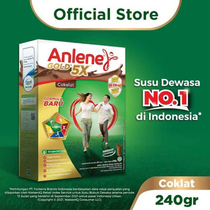 

Anlene Gold 5X Susu Bubuk Cokelat 240 g Susu Dewasa lansia