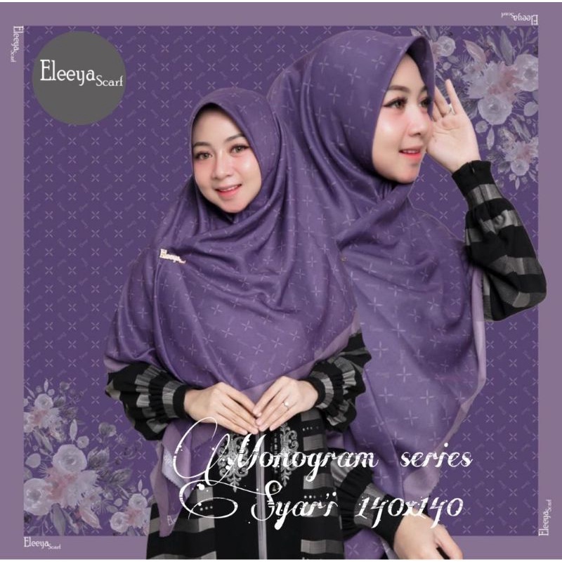 HIJAB SEGIEMPAT SYARI SIZE 140 X 140 PRINTING II Eleeya scarf