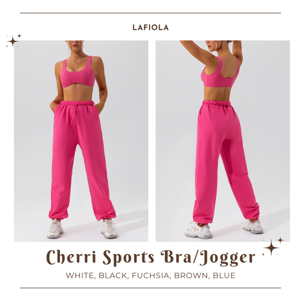 PREMIUM CHERRI SPORTS BRA OR JOGGER Olahraga Yoga Gym Workout