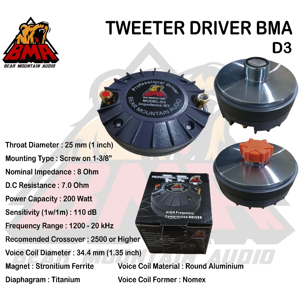 DRIVER TWEETER BMA D3 TWITER BMA D3 ORIGINAL Tweeter Driver BMA D3 / Tweter Driver BMA D3 / Twiter D