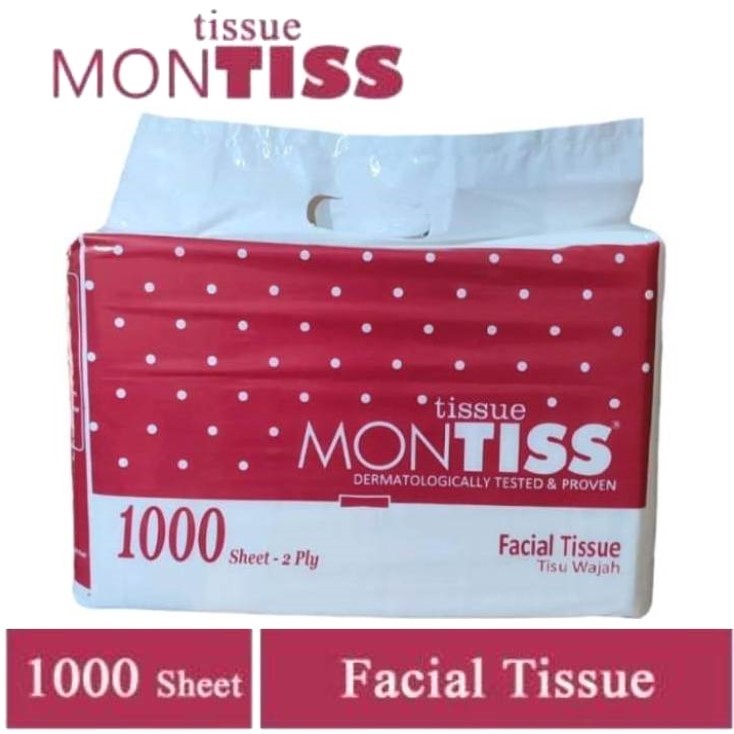 Tissue MONTISS Facial KILOAN 2ply 1000 Sheets /Facial Tissue /Tisu Wajah /Tisu Muka Serbaguna
