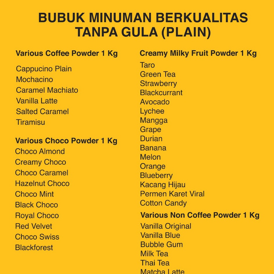 

[KODE 7EPVY] Grosir Serbuk Minuman Aneka Rasa Bubuk Minuman Kekinian Harga Grosir Bubuk Minuman Aneka Rasa Premium Powder Drink JPS 1Kg Bubuk Minuman Terbaik