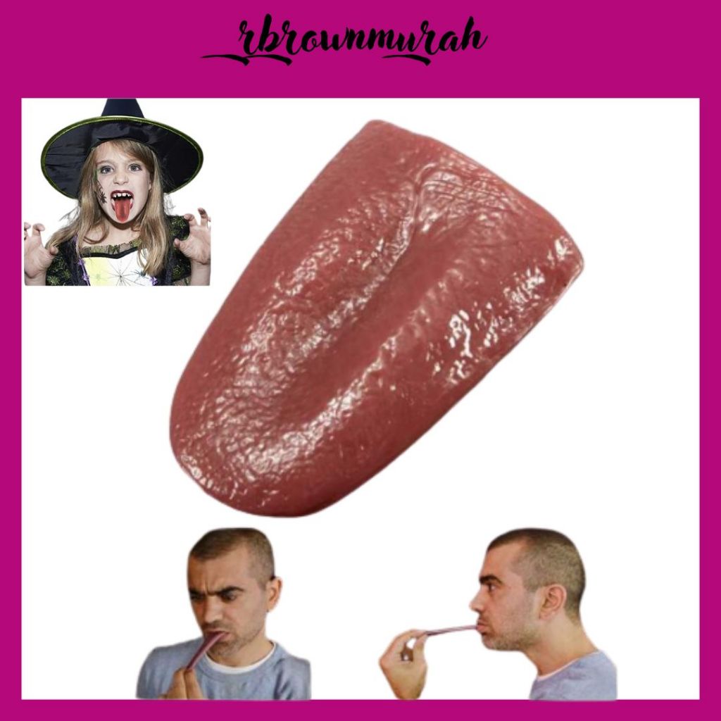 rbrownmurah ✨ prank toy / mainan prank lidah palsu untuk halloween / fake tounge lidah palsu propert