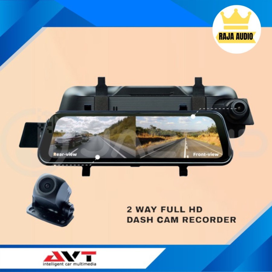 AVT Kamera DVR Mobil Spion 2-Way Depan Belakang Perekam Mobil Kejadian