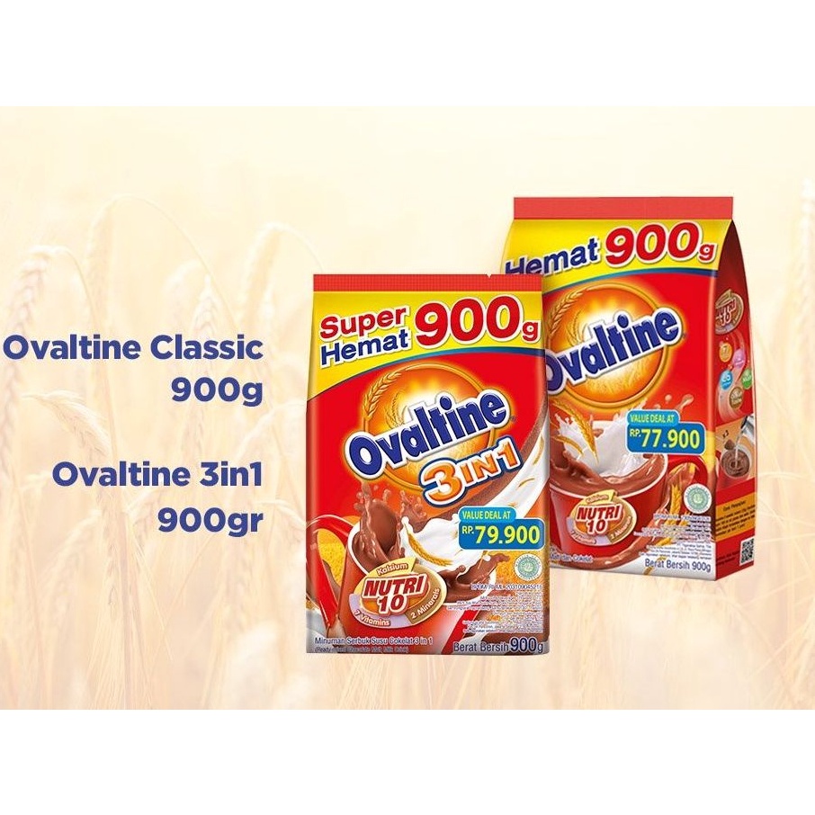 

[WRA45] (BPOM) EXP SEPTEMBER 2024 Ovaltine Classic 900gram/Ovaltine 900gr Clasic Coklat/Ovaltine 900 3in1 Susu Bubuk Cokelat/Ovaltine 990 3in1 900/900gr/900gram Buruan Beli