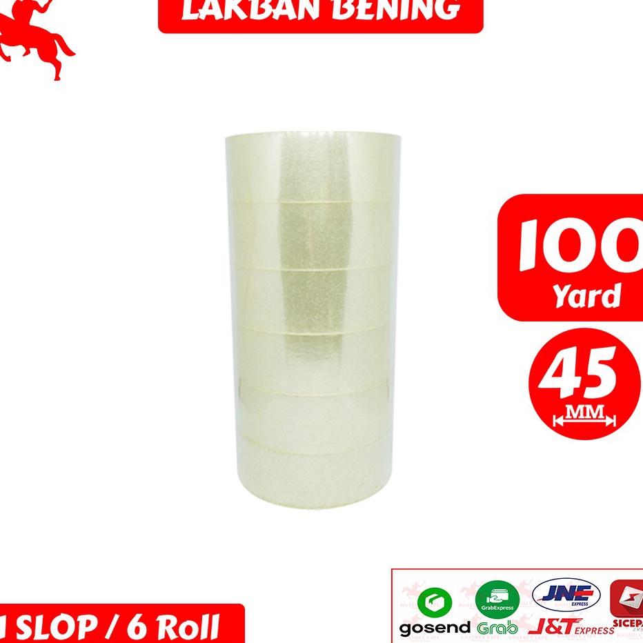 

[KODE B8LOZ] Lakban OPP Tape / Lakban Bening KSATRIA Tape 100 Yard (1 Slop)