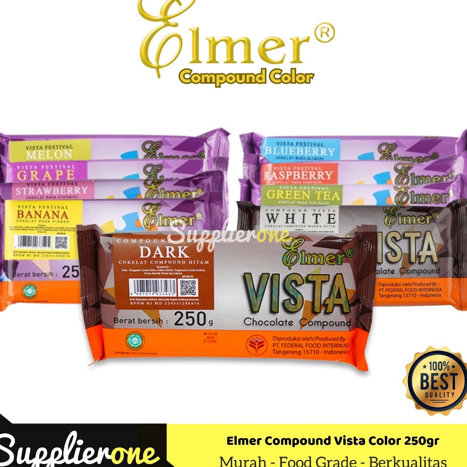 

[KODE NAY0F] Elmer Vista Festival 250gr Coklat Batang Warna / Coklat Batang Es Kulkul / Cokelat Batang Warna 250gr