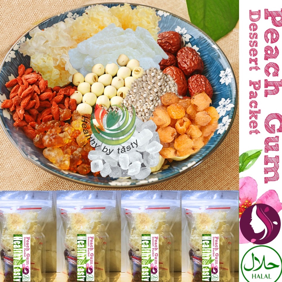 

[KODE YLQVK] 【Paket 】Peach Gum Paket PEACHGUM Dessert Premium Super Lengkap Tao Jiao Minuman Collagen HALAL