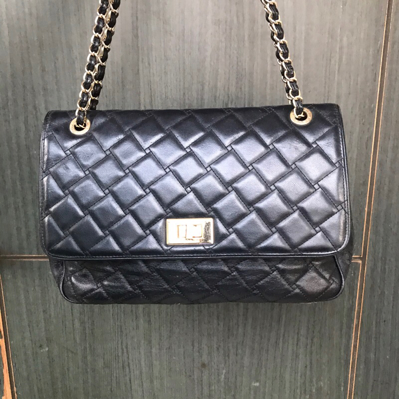 SISLEY Shoulder Bag Rantai Besar Hitam Penutup Kunci | Fafa Preloved Store