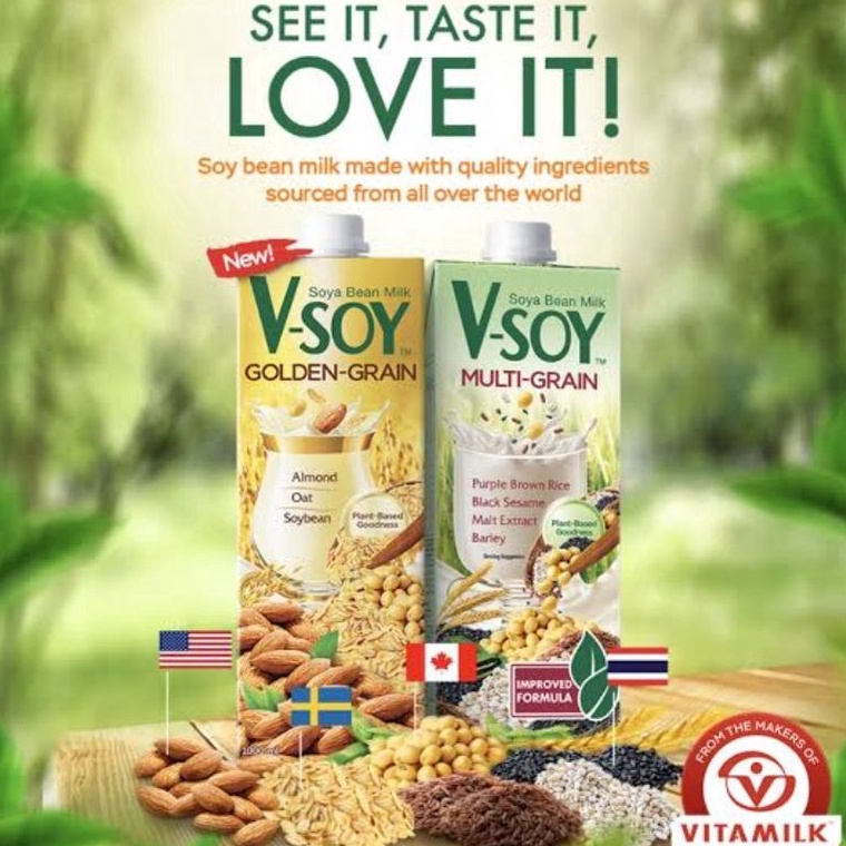 

R3@dy Stok V-soy multi grain / v-soy golden grain / soya milk v-soy Berkah Shopee