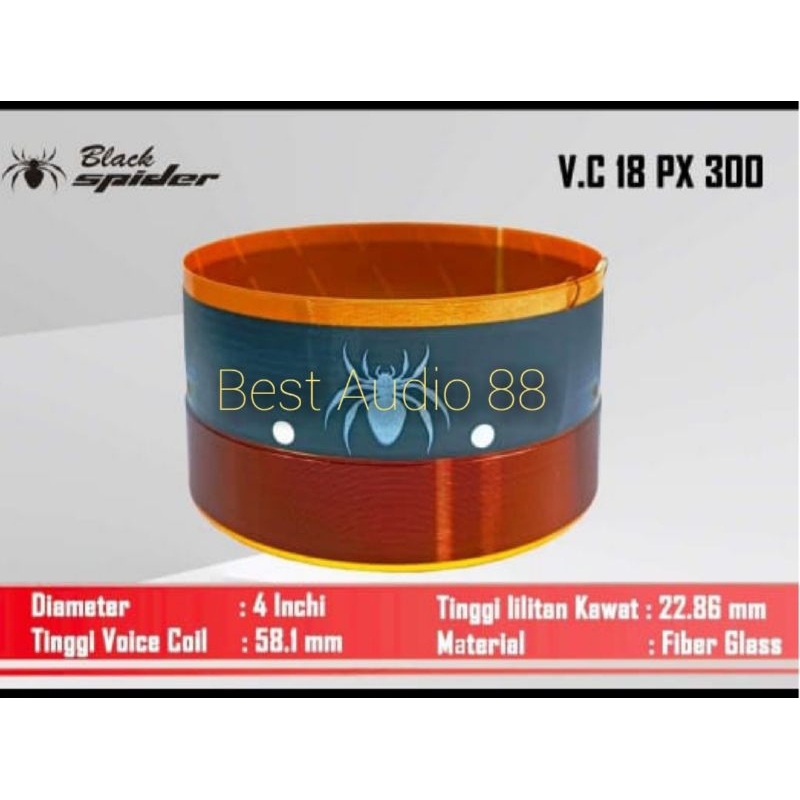 Spul spol spool speaker 18inch 18 inch Black Spider 18PX300 voice 99.2mm