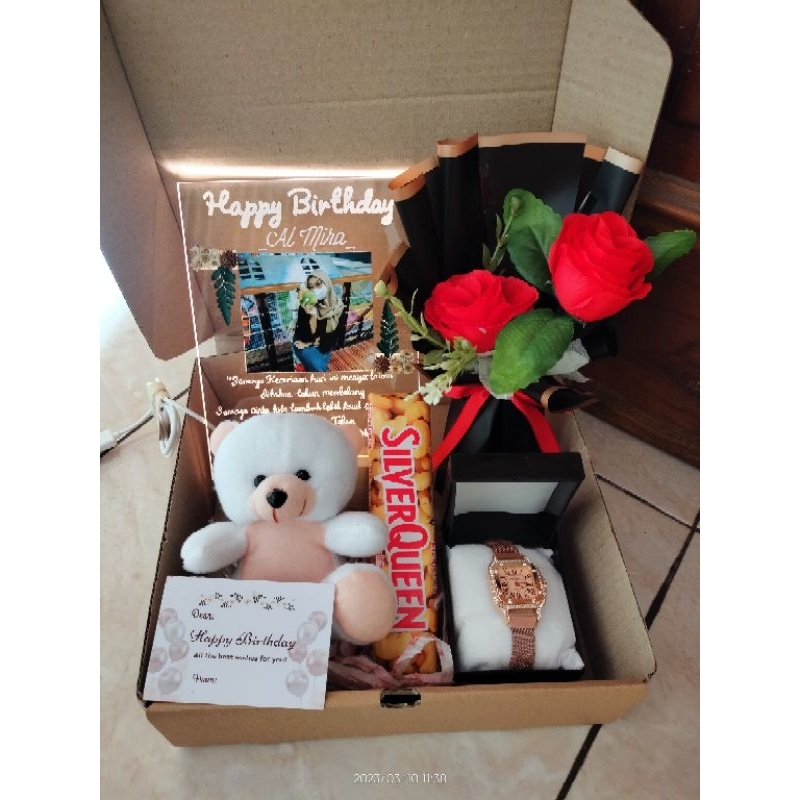 

paket Hampers premium akrilik kado ultah kado anniversary hadiah spesial