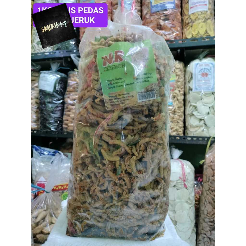 

500GRAM KERIPIK USUS PEDAS DAUN JERUK//CEMILAN//HARGA GROSIR//MAKANAN RINGAN//JAJANAN//KUE KERING//CURAH//SEMBAKO