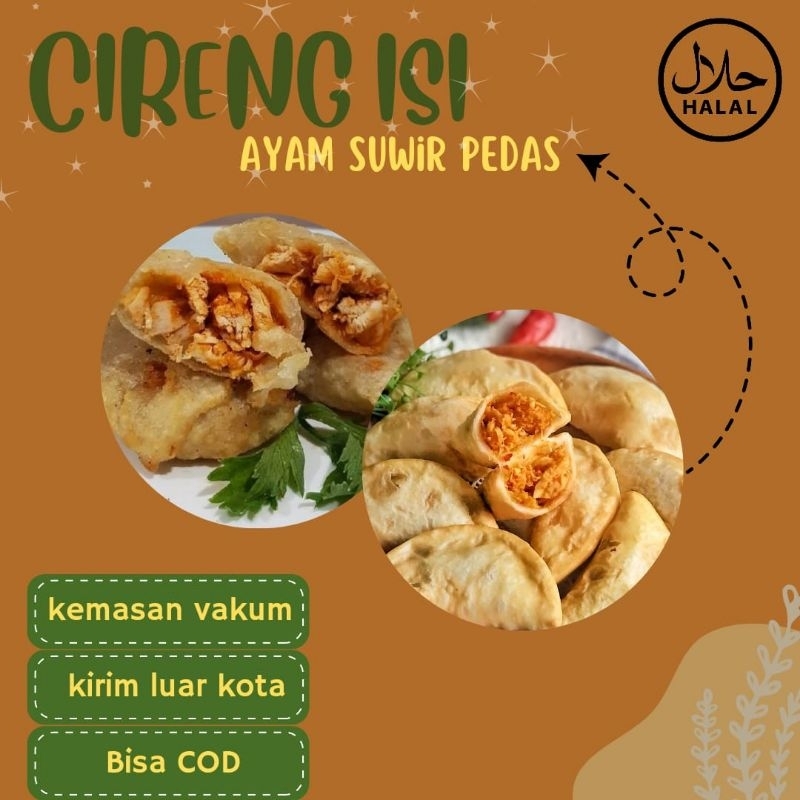 

Cireng isi ayam suwir pedas jumbo isi 8