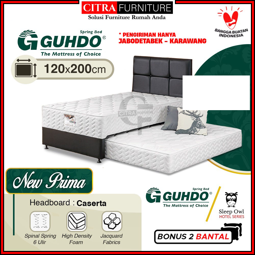 Guhdo Spring bed 2in1 New Prima Twin Bed 120-Kasur Springbed Sorong