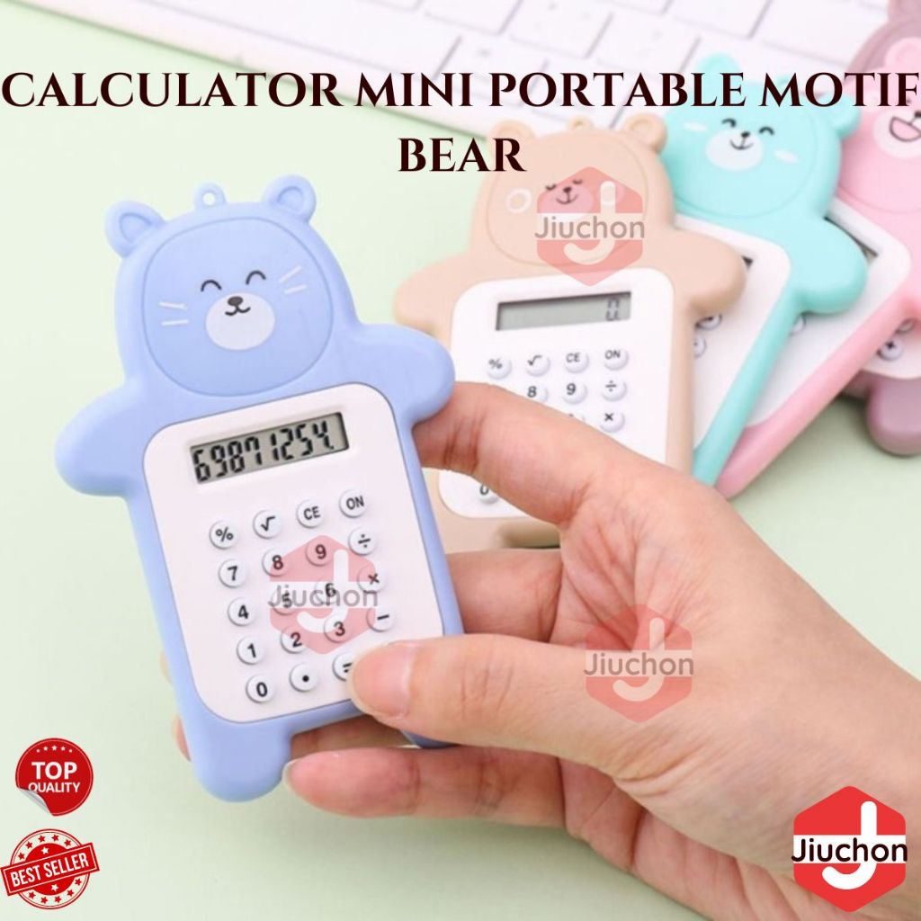 

JIUCHON CALCULATOR MINI PORTABLE MOTIF BEAR KALKULATOR PORTABLE MINI BERUANG KALKULATOR UNIK KALKULATOR 8 DIGIT MINI PORTABLE KALKULATOR BERUANG TOMBOL KARET KALKULATOR SEKOLAH STATIONARY WARNA WARNI