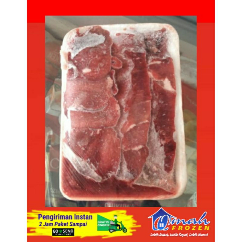 

Daging Slash, Slice Teriyaki tanpa lemak 500gr, Daging sapi segar, Frozen Serang