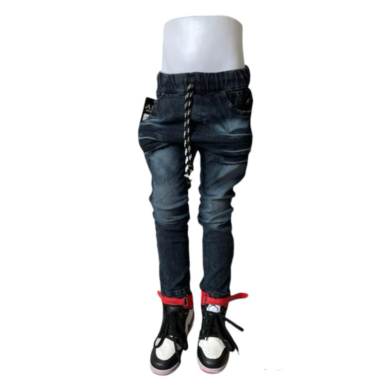Celana panjang jeans anak Laki2 stret black snow 1-13th
