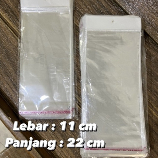 

PLASTIK OPP SEAL 11x22CM LEM LUBANG PLONG PACKAGING PERLIS MASKER 100PCS