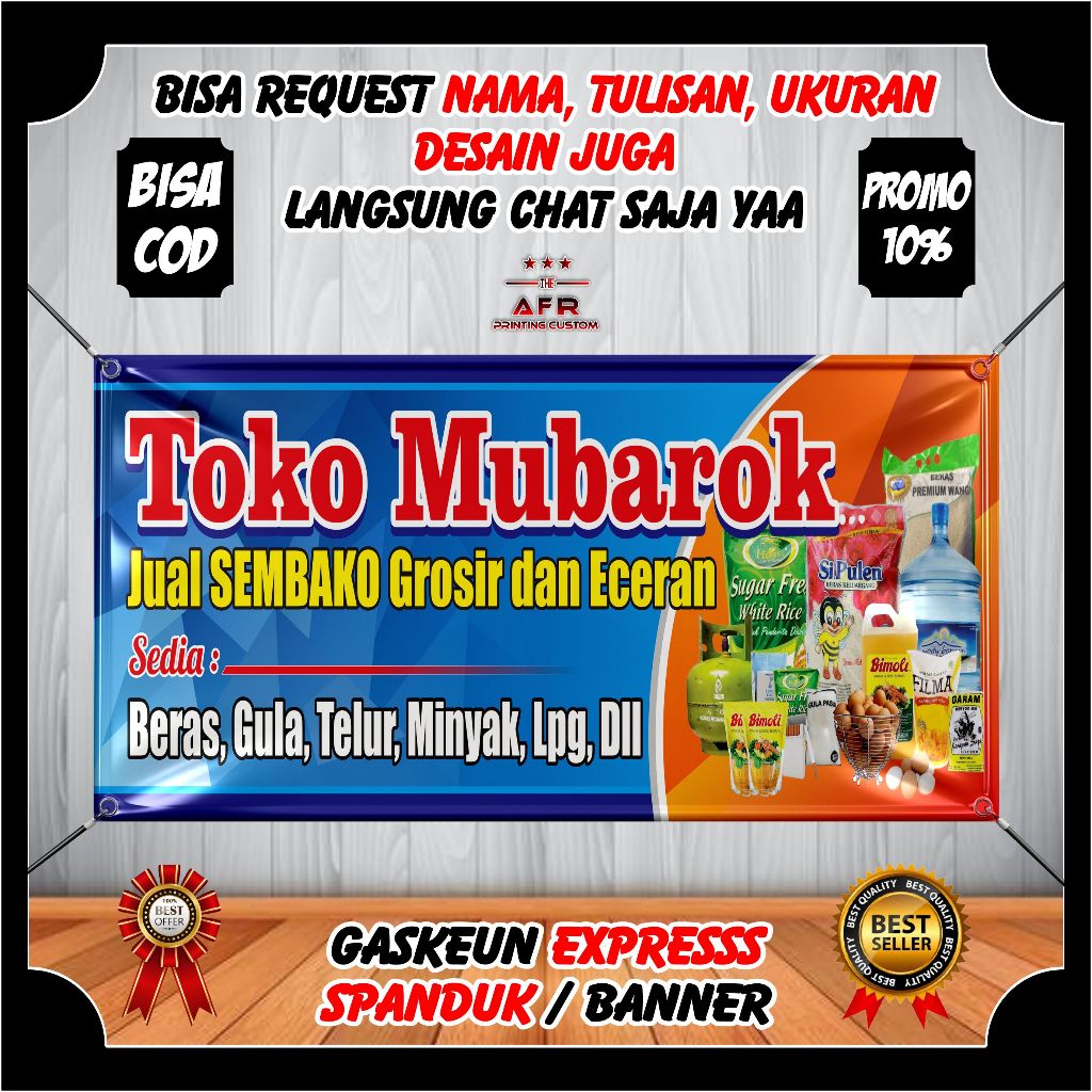 Spanduk Warung Sembako Banner Toko Sembako Berkualitas Desain Suka Suka