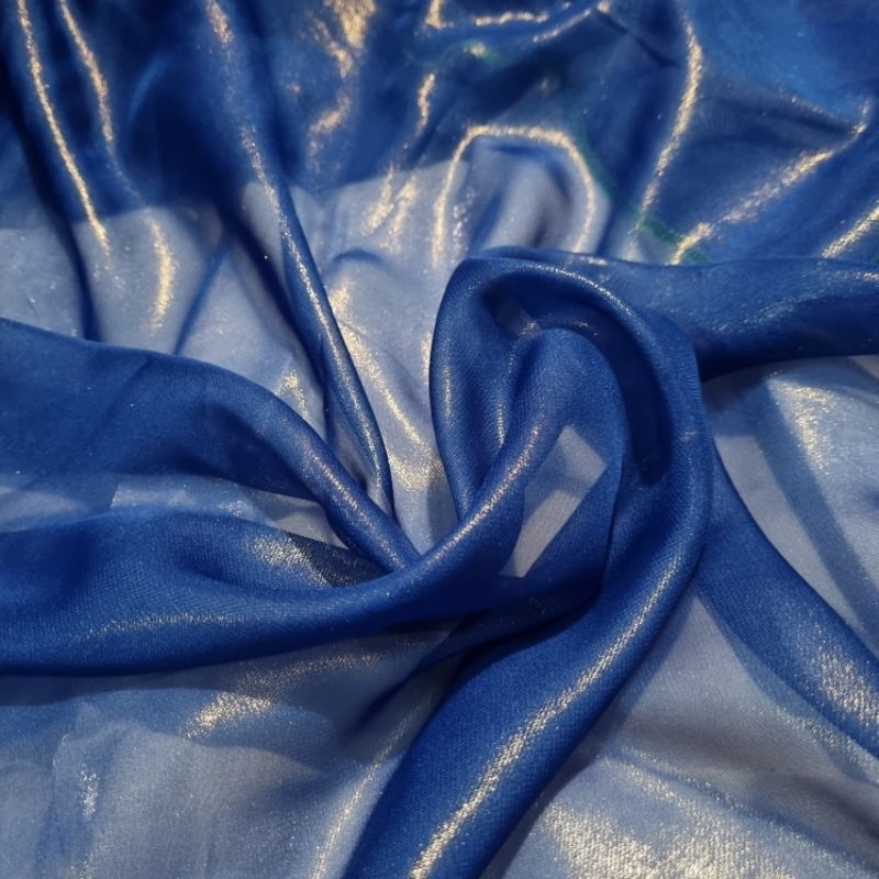 Kain Sifon Voile | Chiffon Silk Glitter | Bahan Halus Semi Trasparan Kilap ( Shimmer )