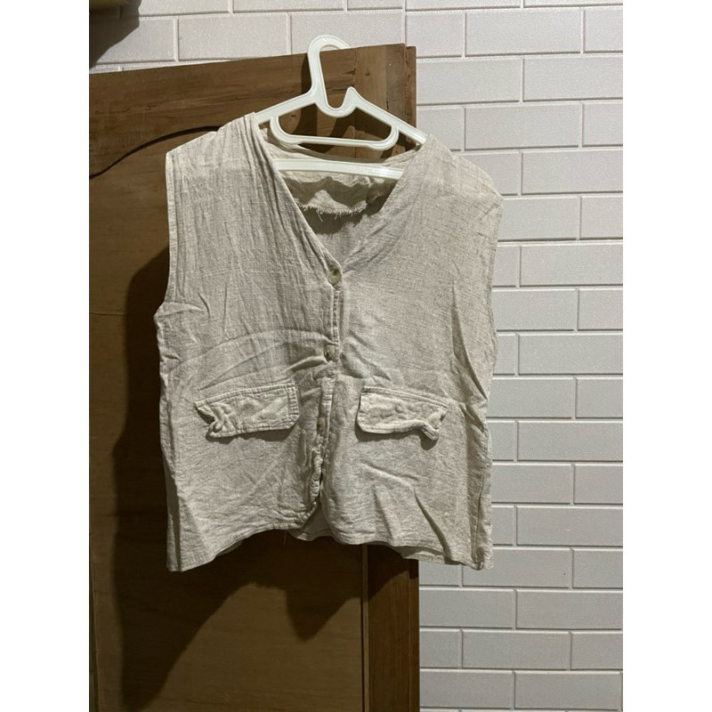 PRELOVED Linen Vest Outer