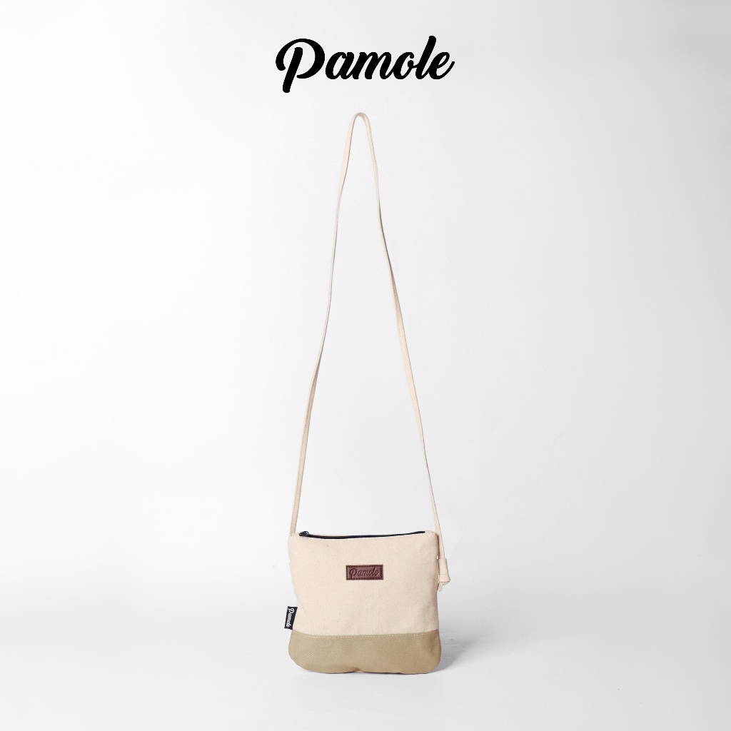 Pamole Tas Selempang Bahan Kanvas Penutup Resleting Slingbag Mini - Lura Series
