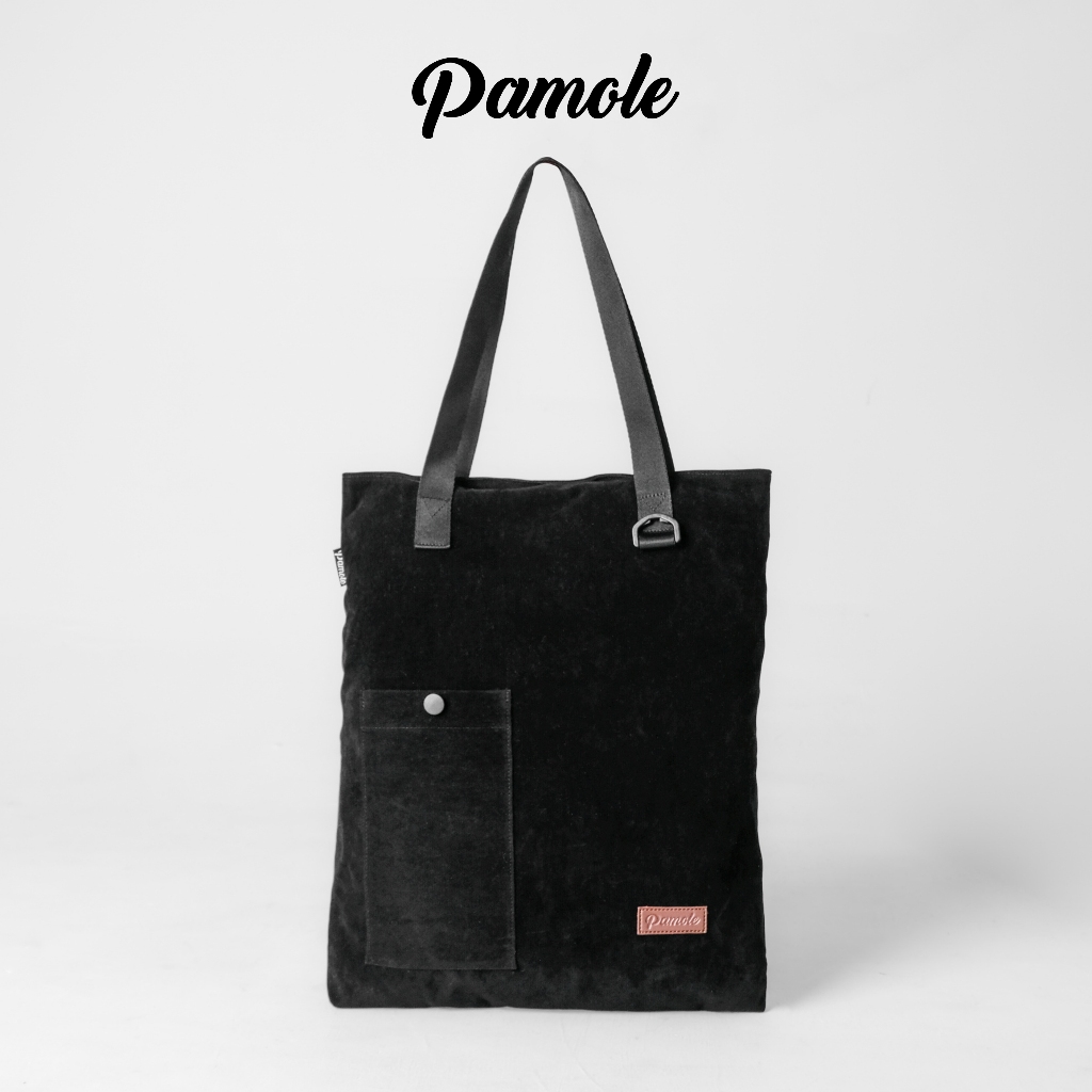 Pamole - Tas Tote Bag Unisex Penutup Resleting Lapis Furing - Ummo Series