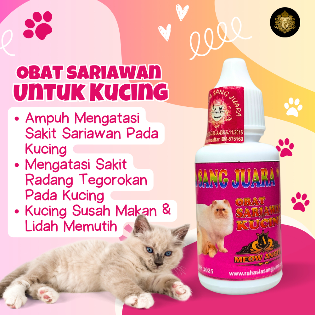 OBAT SARIAWAN KUCING DAN BAU MULUT RADANG TENGGOROKAN KUCING AMPUH UNTUK KITTEN DAN KUCING DEWASA
