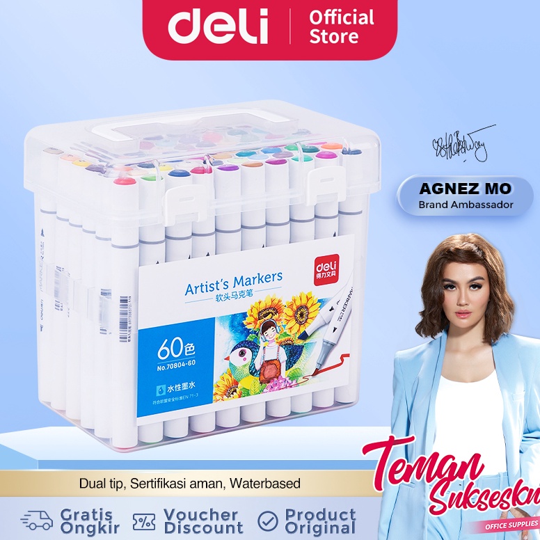 

Paling Dicari.. Deli Color Water-based Double Tip Marker Spidol Ujung Ganda 12/24/36/48/60 Warna 70804 C8Q