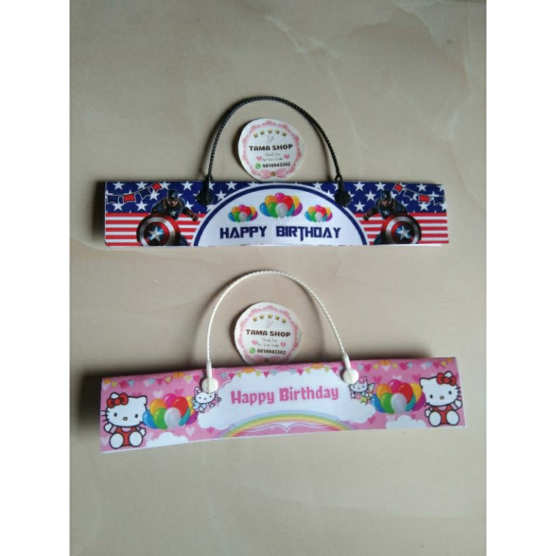 

Tali Hangtag Label Ultah, ulang tahun, hampers, Snack TANPA PLASTIK uk. 20x4cm