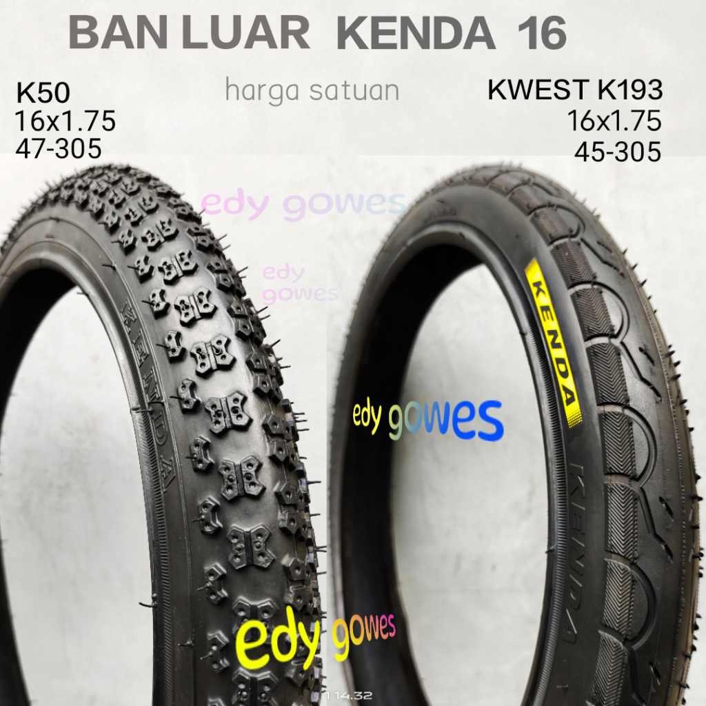 ban luar kenda 16 x 1.75 ban luar kenda kwest 16x1.75 16x1.50 kenda kontact 16x1.75  ban sepeda 16