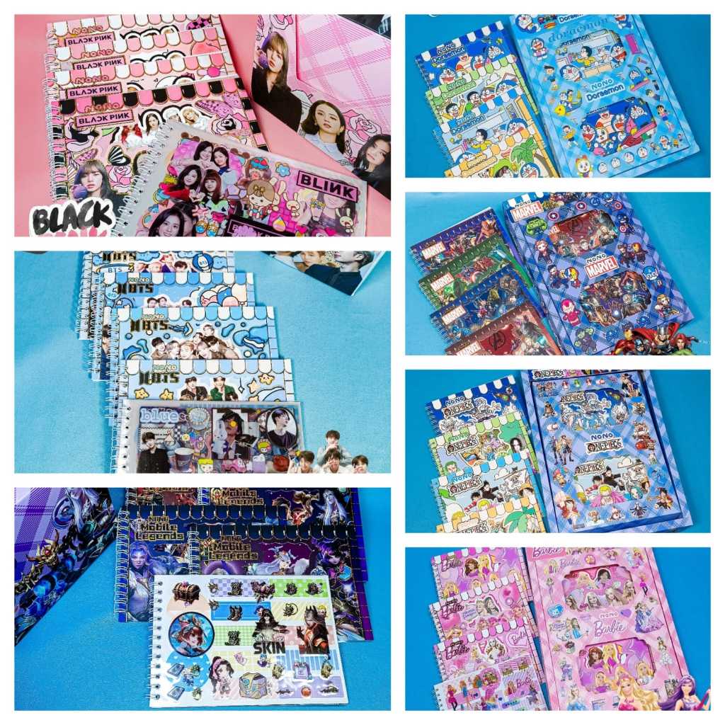

Stiker Buku Stiker Binder Karakter Blackpink/BTS/Barbie/Doraemon/Marvel/Onepiece/MIXUE Waterproof