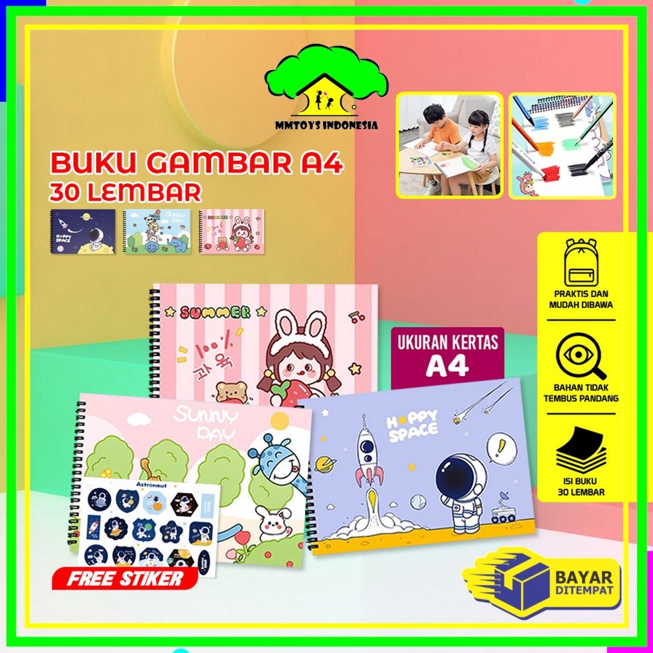 

Big Sale➽ MI-A62 Buku Gambar A4 30 Lembar Drawing Book Buku Mewarnai Anak Balita Painting Book / Buku Menggambar Buku Sketsa Gambar Lukis 62