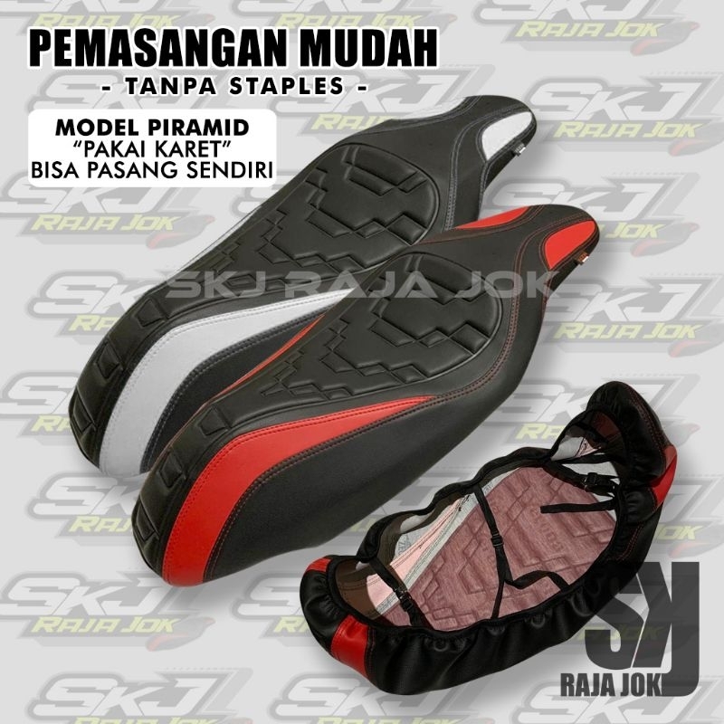 COVER JOK SEAT PELINDUNG JOK MOTOR (PAKAI KARET) MODEL PIRAMID #YAMAHA NMAX AEROX #HONDA PCX VARIO S