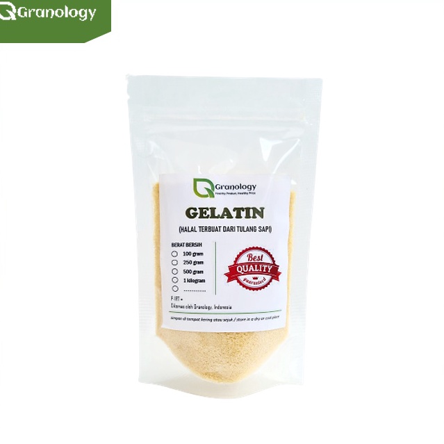 

[KODE LTNFD] Gelatin Bubuk Halal Premium Import (100 gram) by Granology